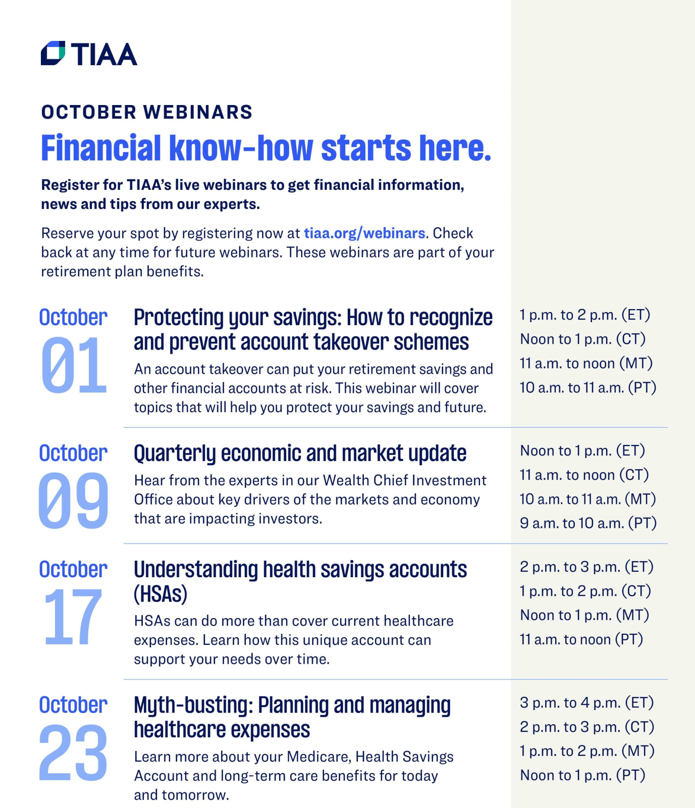 TIAA October